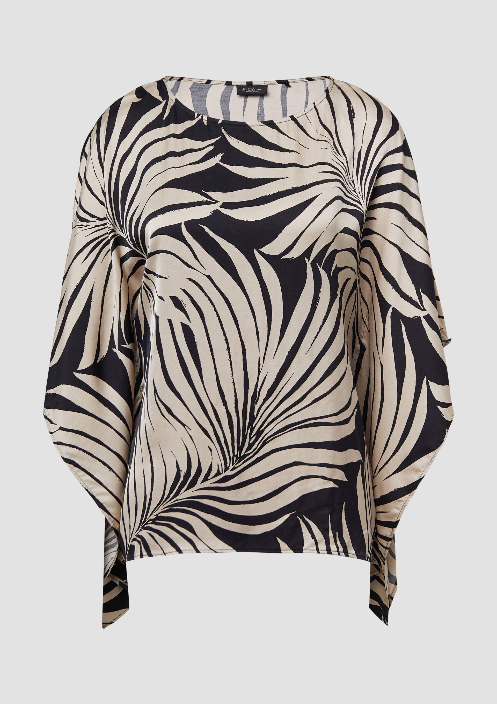 s.Oliver - Fließende Poncho-Bluse aus Satin, Damen, schwarz|beige s.Oliver - Fließende Poncho-Bluse aus Satin, Damen, schwarz|beige von s.Oliver