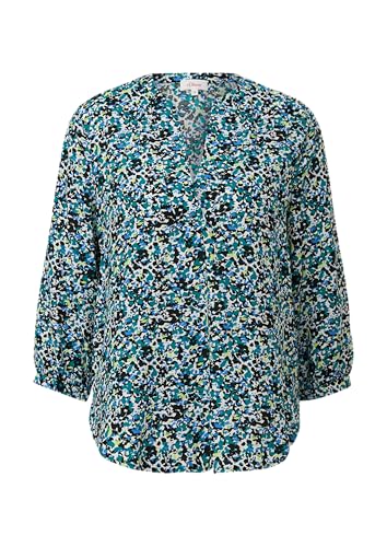 s.Oliver Damen 2142573 Bluse, 99A0 blau|mehrfarbig|schwarz, 38 von s.Oliver