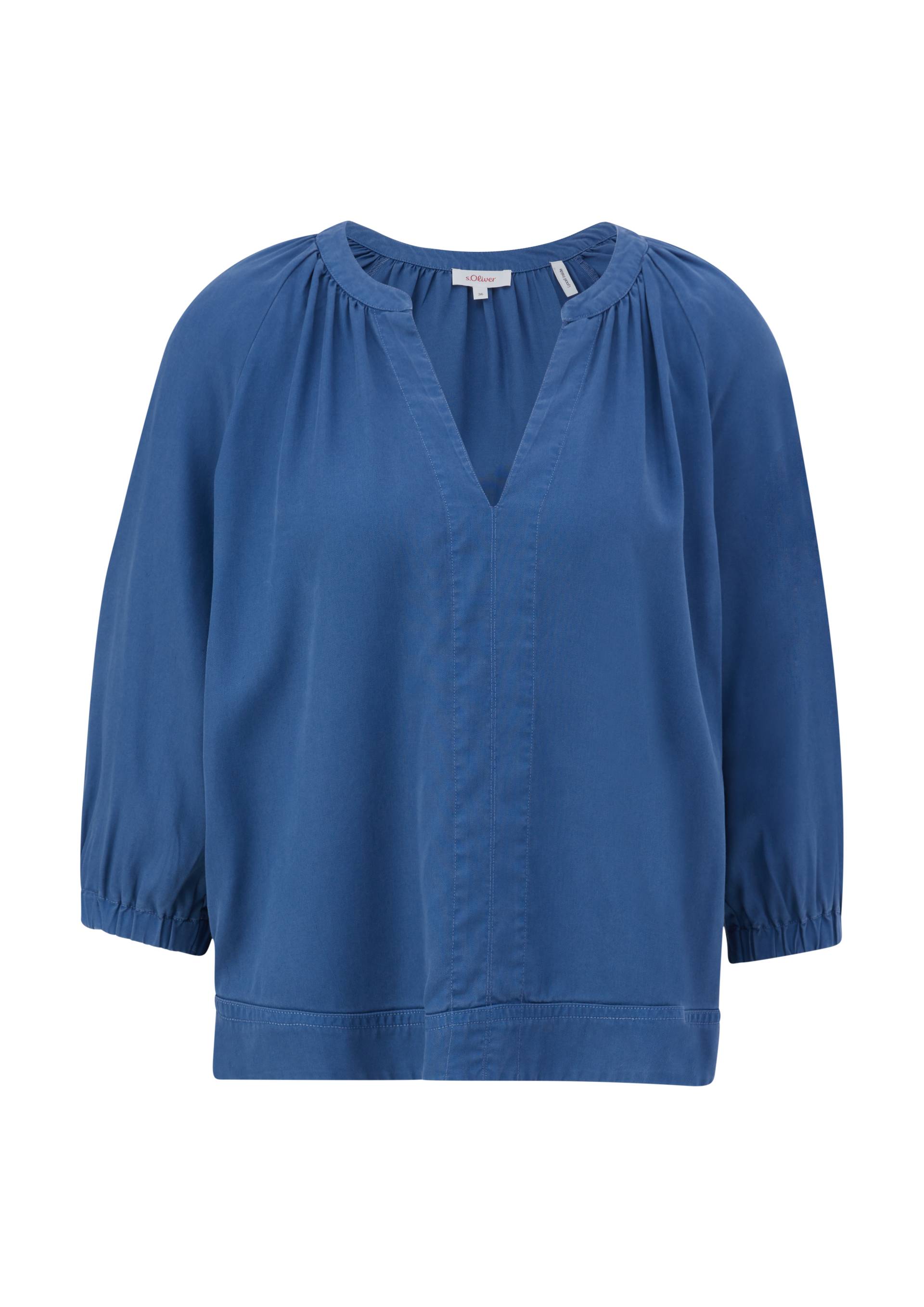 s.Oliver - Bluse aus Lyocell, Damen, blau von s.Oliver