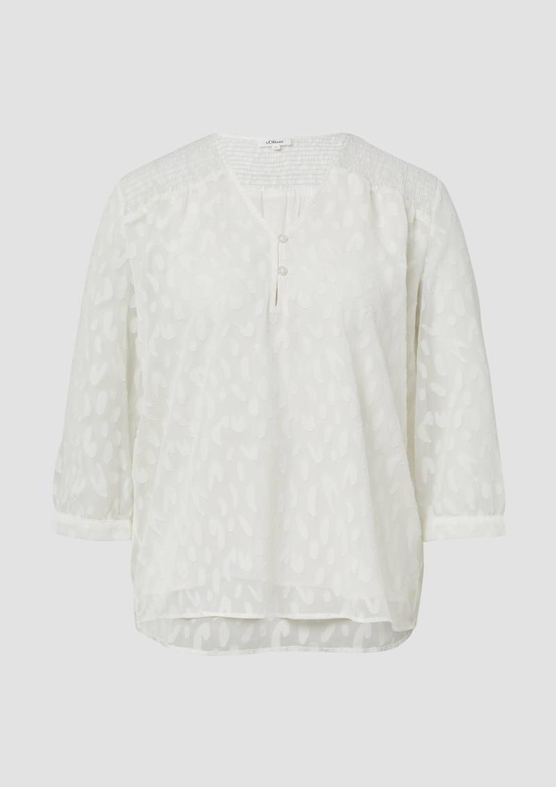 s.Oliver - Bluse aus Struktur-Chiffon im Relaxed Fit, Damen, creme von s.Oliver