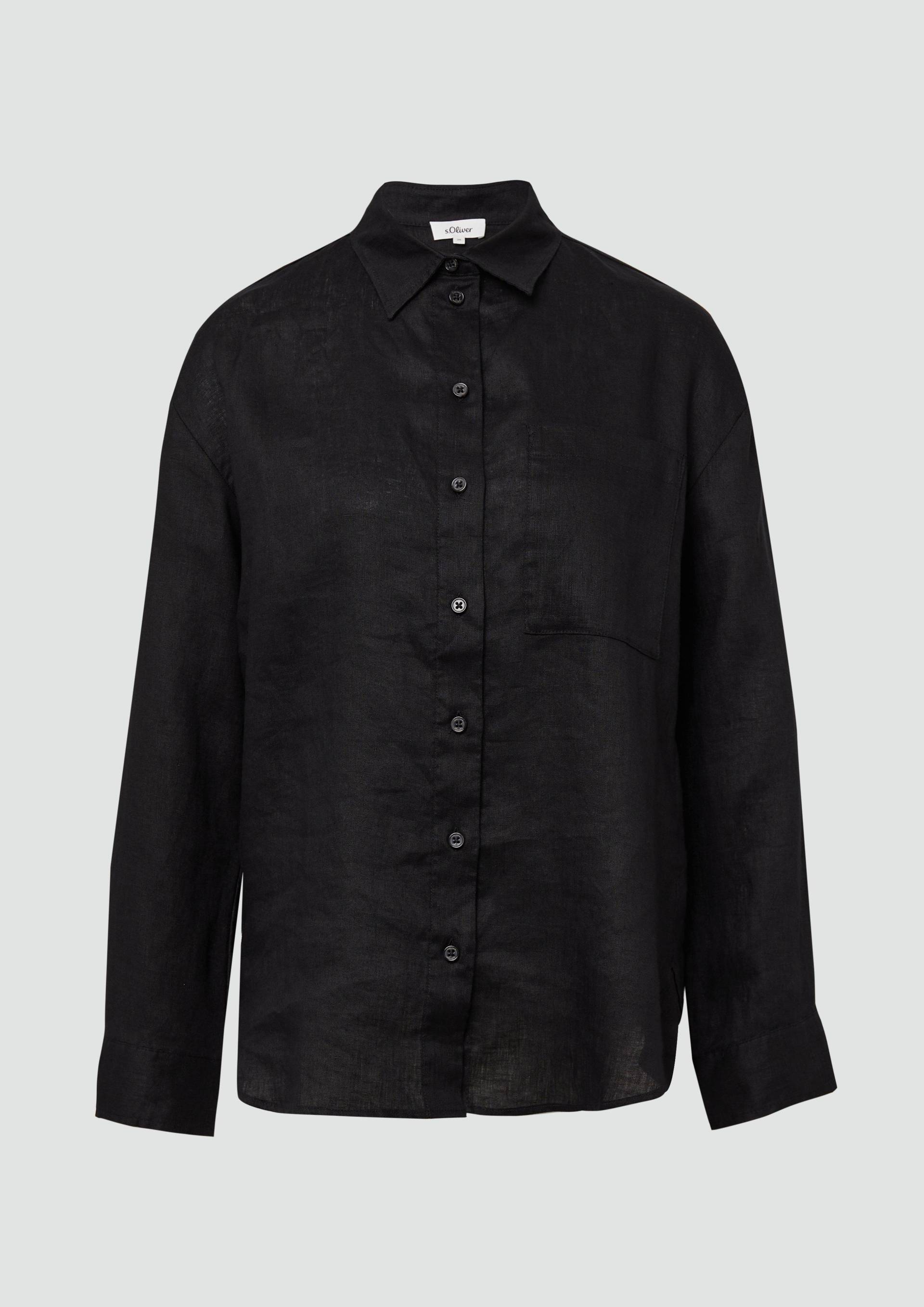 s.Oliver - Bluse aus reinem Leinen mit Brusttasche, Damen, schwarz s.Oliver - Bluse aus reinem Leinen mit Brusttasche, Damen, schwarz von s.Oliver