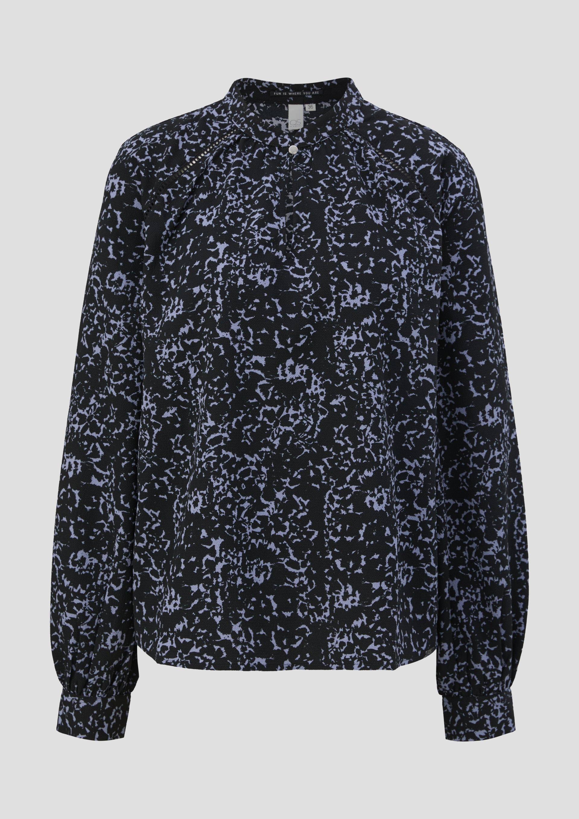 QS - Bluse mit All-over-Print, Damen, blau von QS