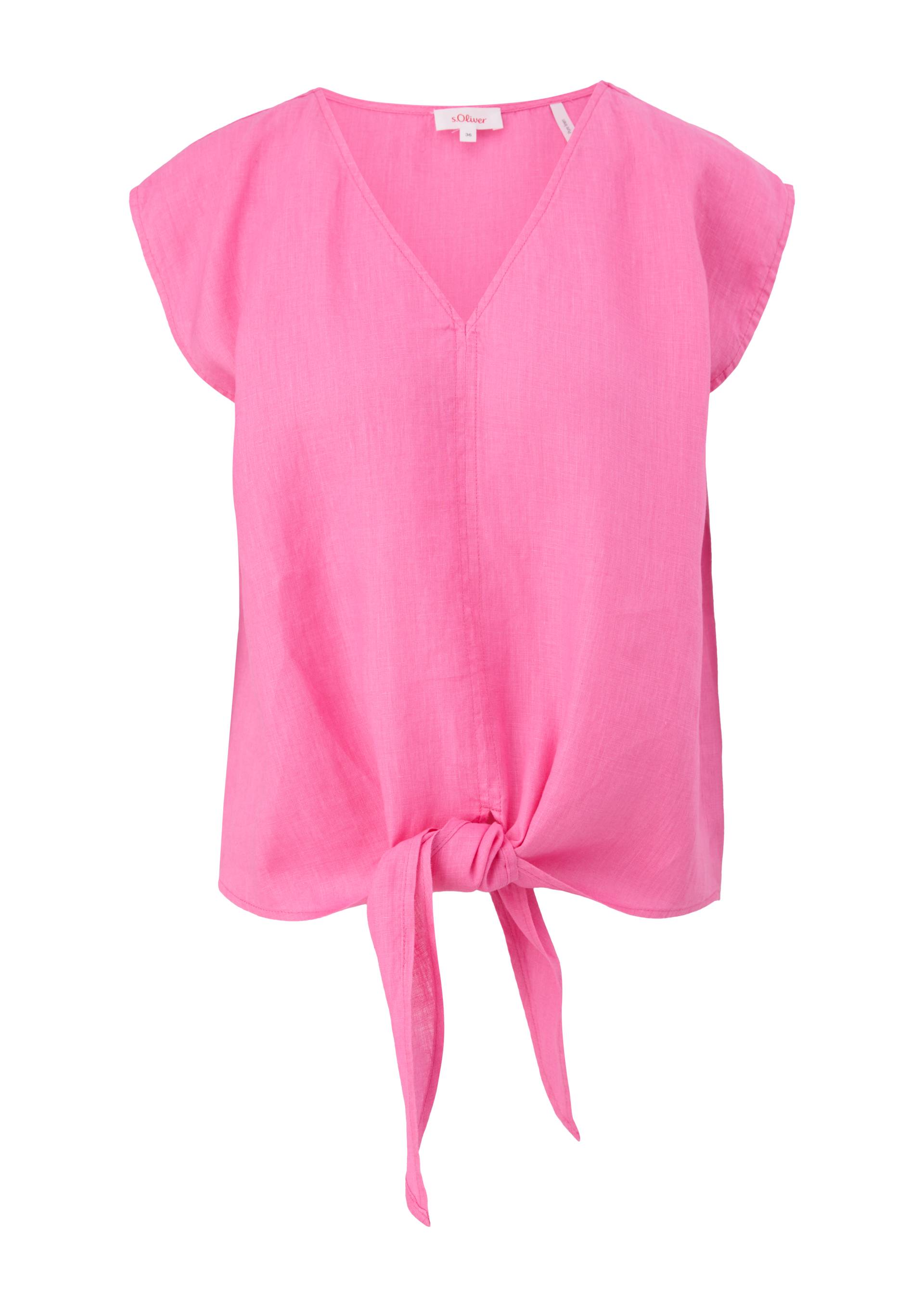 s.Oliver - Bluse mit Knoten-Detail, Damen, Rosa von s.Oliver