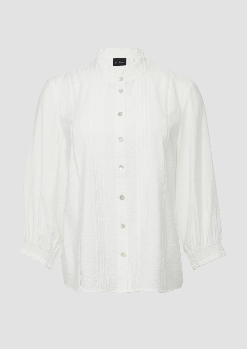 s.Oliver - Bluse mit Rüschenkragen und Biesenfalten, Damen, creme s.Oliver - Bluse mit Rüschenkragen und Biesenfalten, Damen, creme von s.Oliver