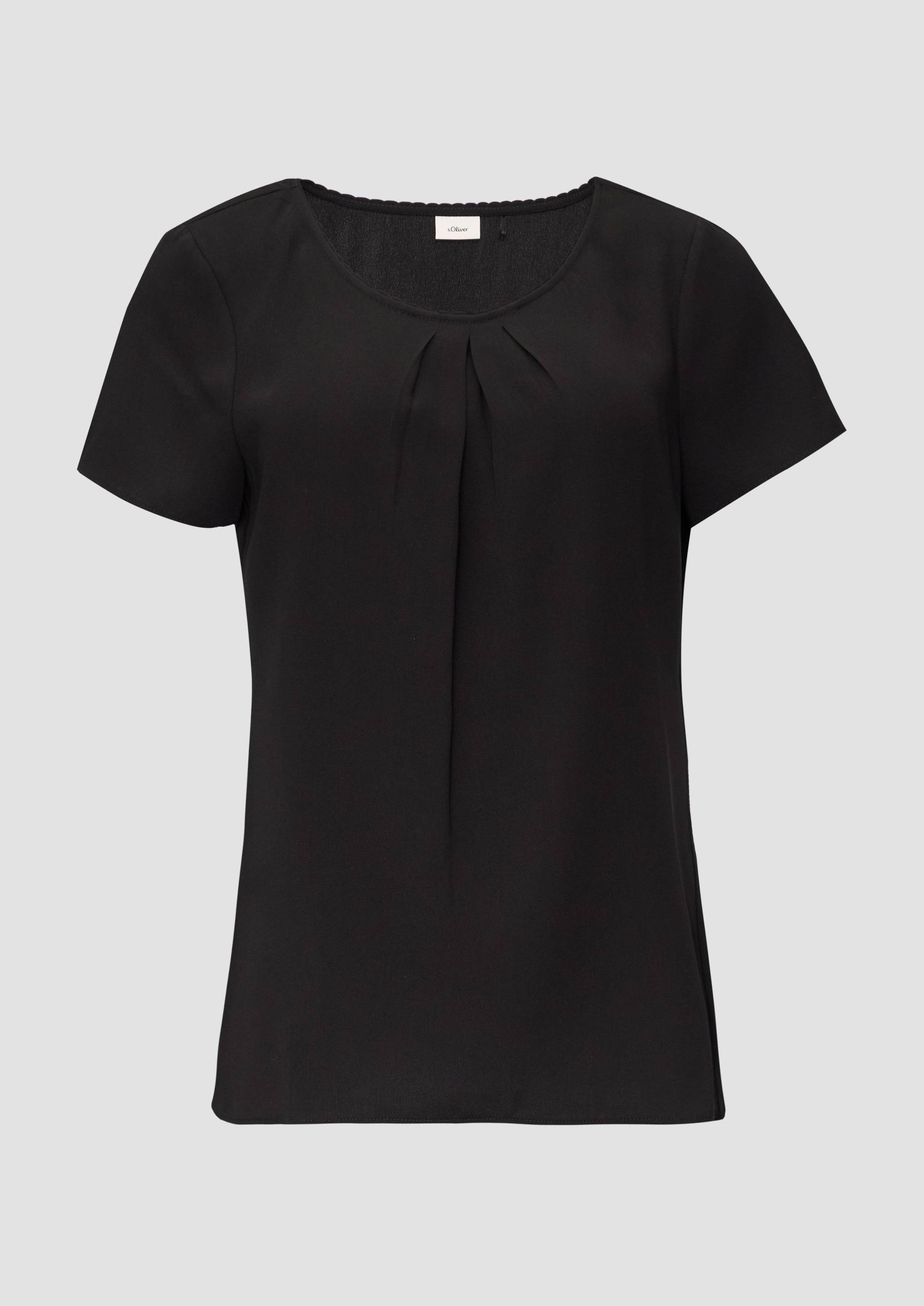 s.Oliver - Bluse mit Schmuckkante, Damen, schwarz von s.Oliver