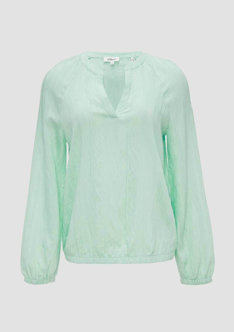 s.Oliver - Bluse mit Strukturstreifen, Damen, grün von s.Oliver