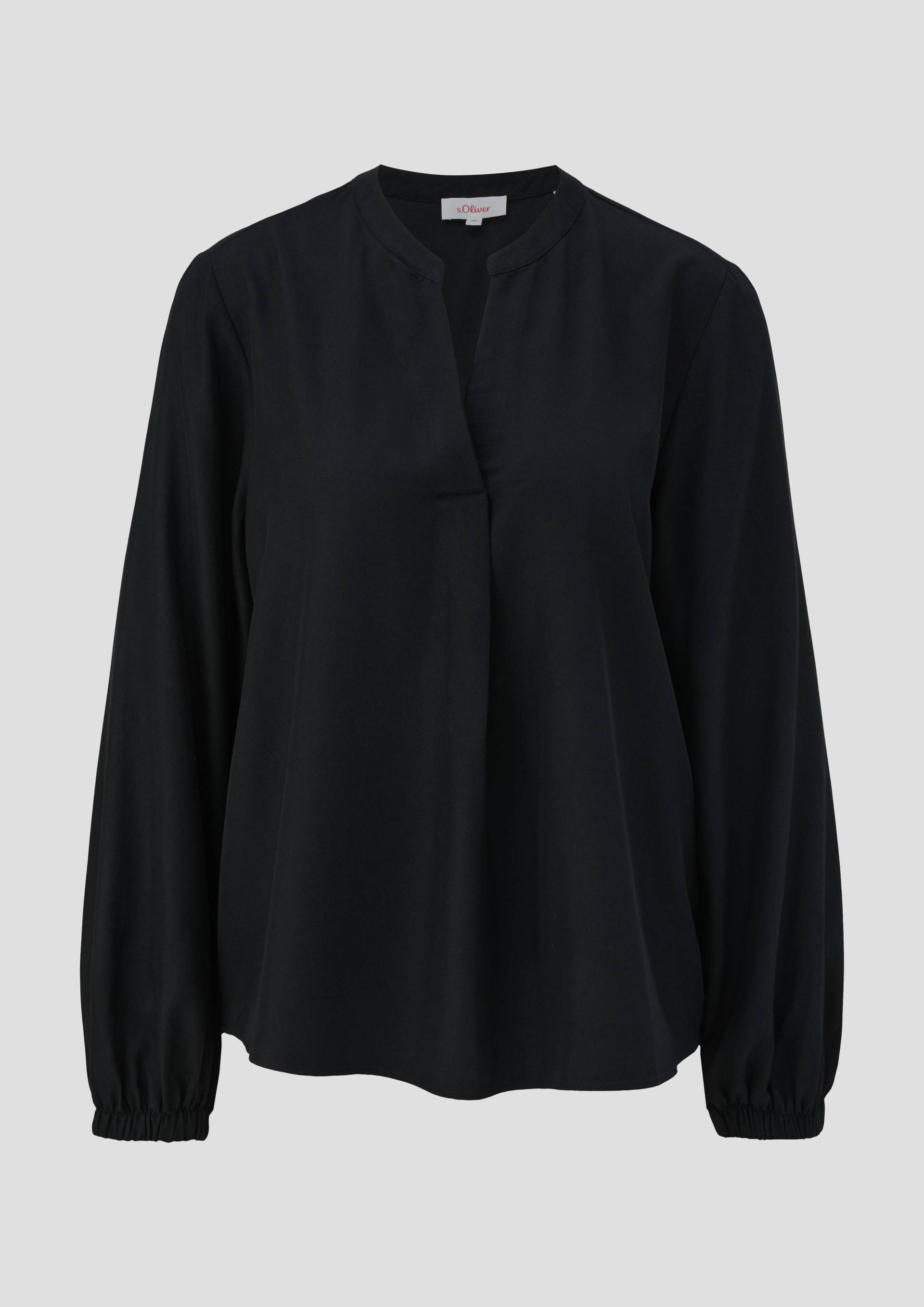 s.Oliver - Bluse mit Tunika-Ausschnitt, Damen, schwarz von s.Oliver