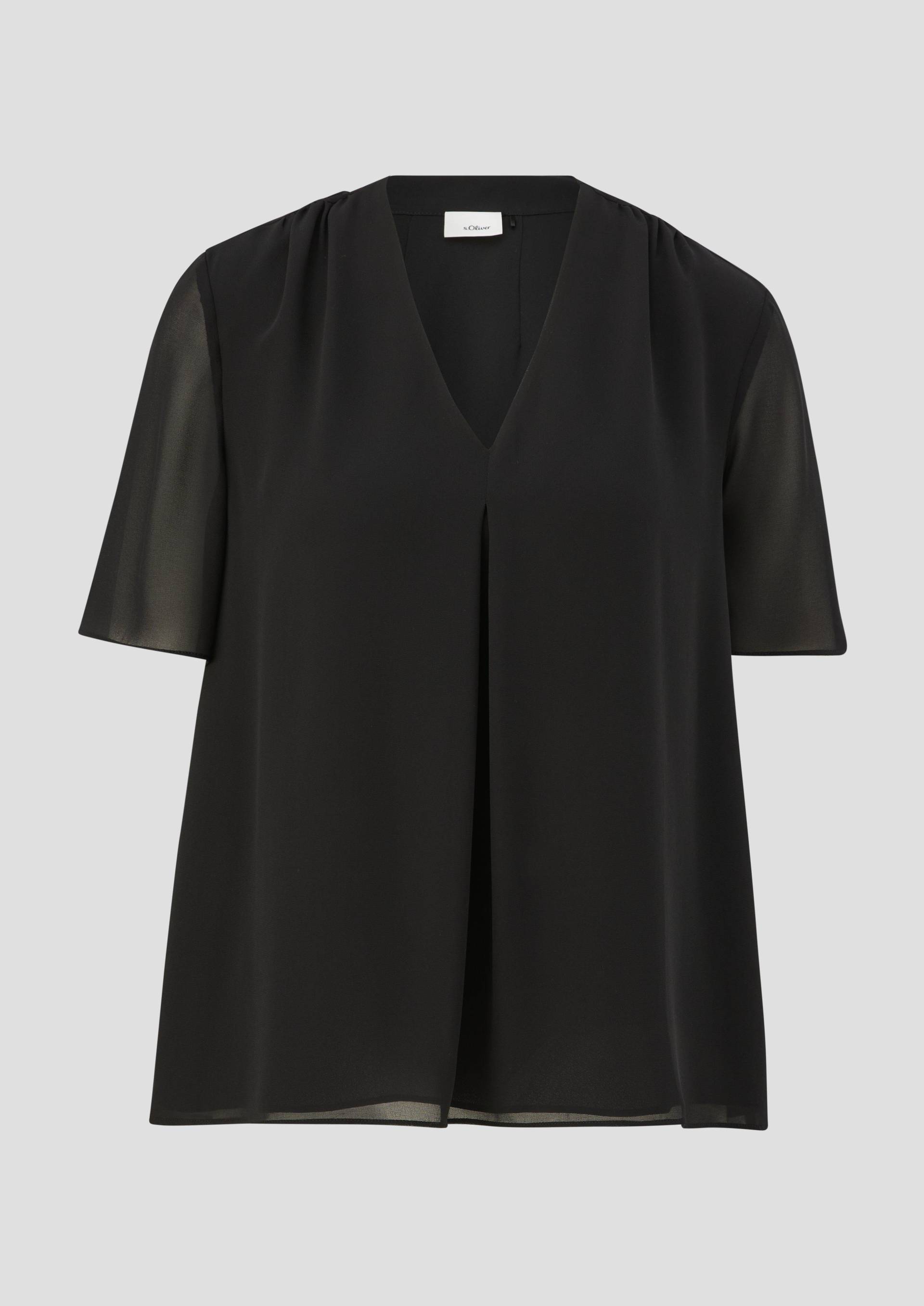 s.Oliver - Bluse mit V-Ausschnitt, Damen, schwarz von s.Oliver