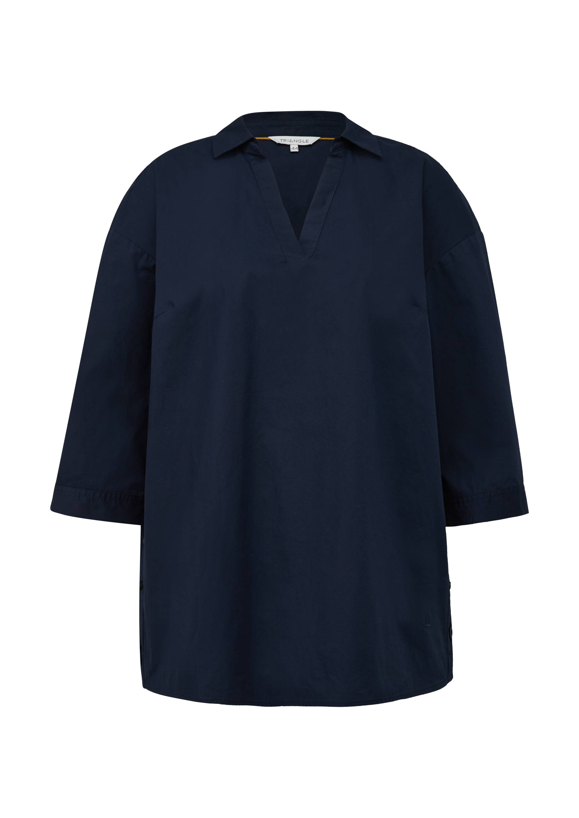 s.Oliver - Bluse mit aufknöpfbarem Saum, Damen, blau von s.Oliver