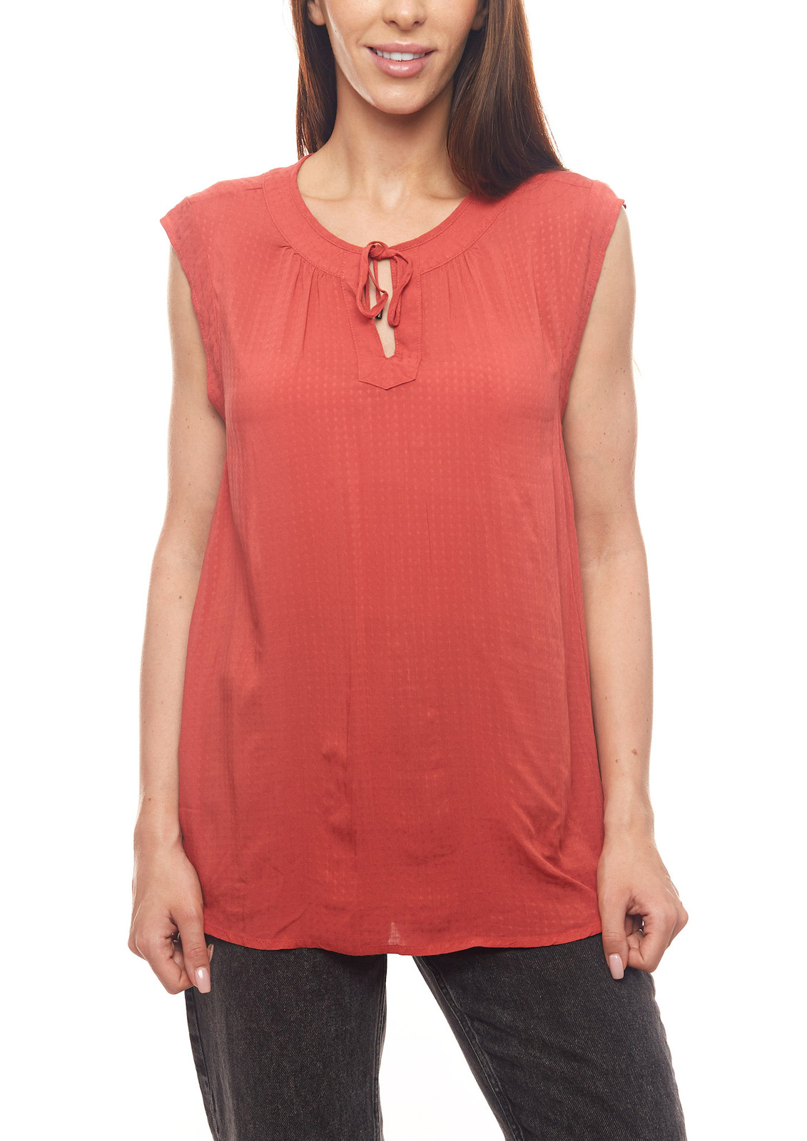 s.Oliver Blusen-Top sommerliches Damen Blusen-Shirt mit Bindeband Orange von s.Oliver