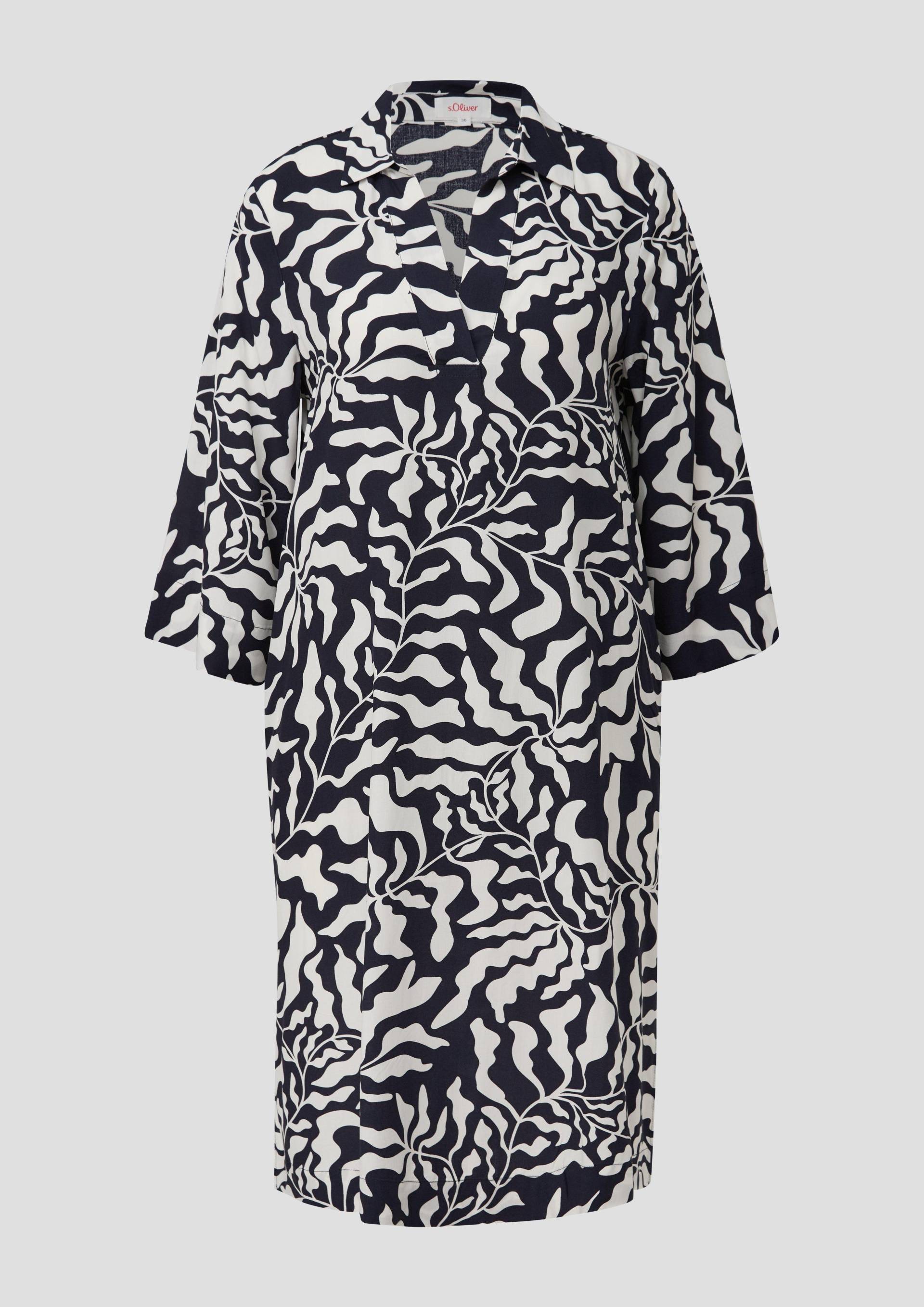 s.Oliver - Blusenkleid aus Viskose, Damen, blau|weiß von s.Oliver