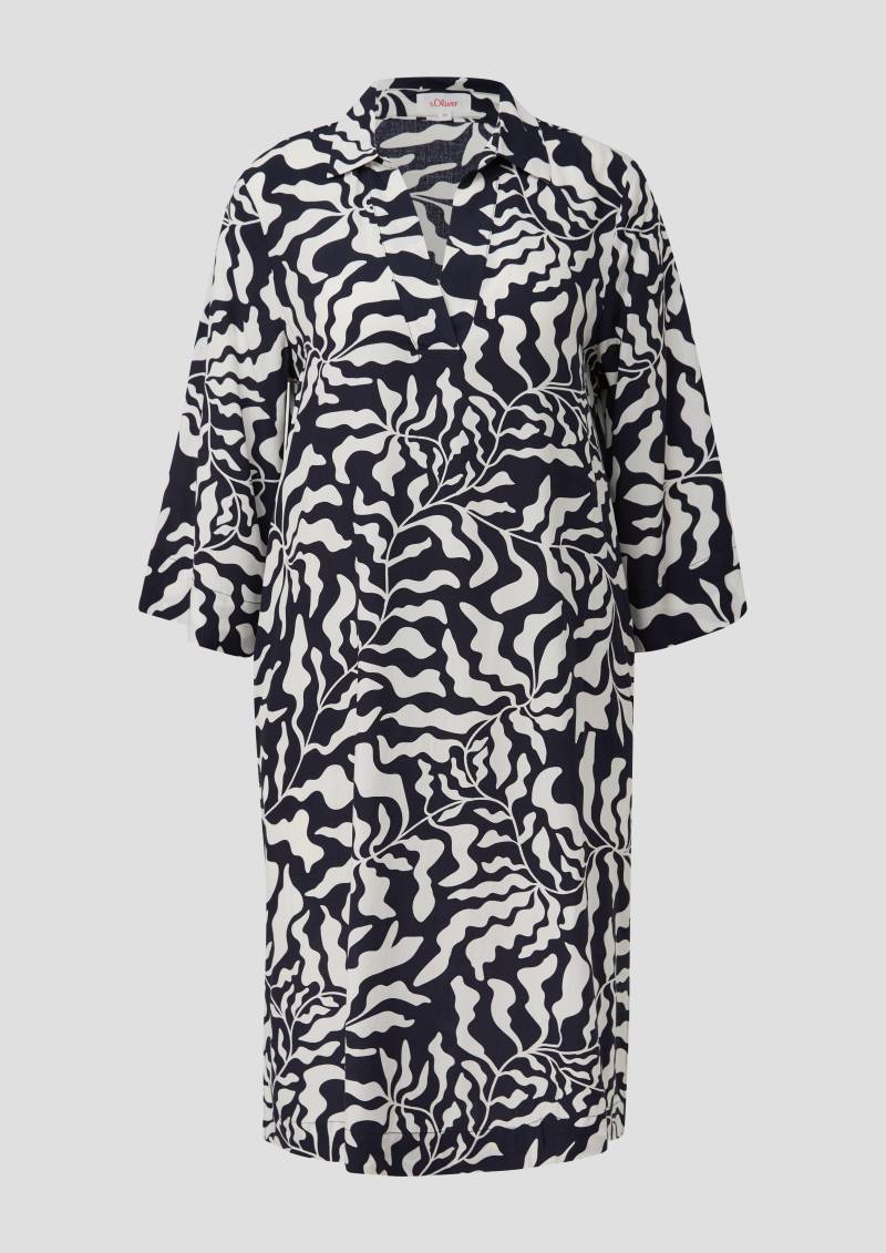 s.Oliver - Blusenkleid aus Viskose, Damen, blau|weiß von s.Oliver