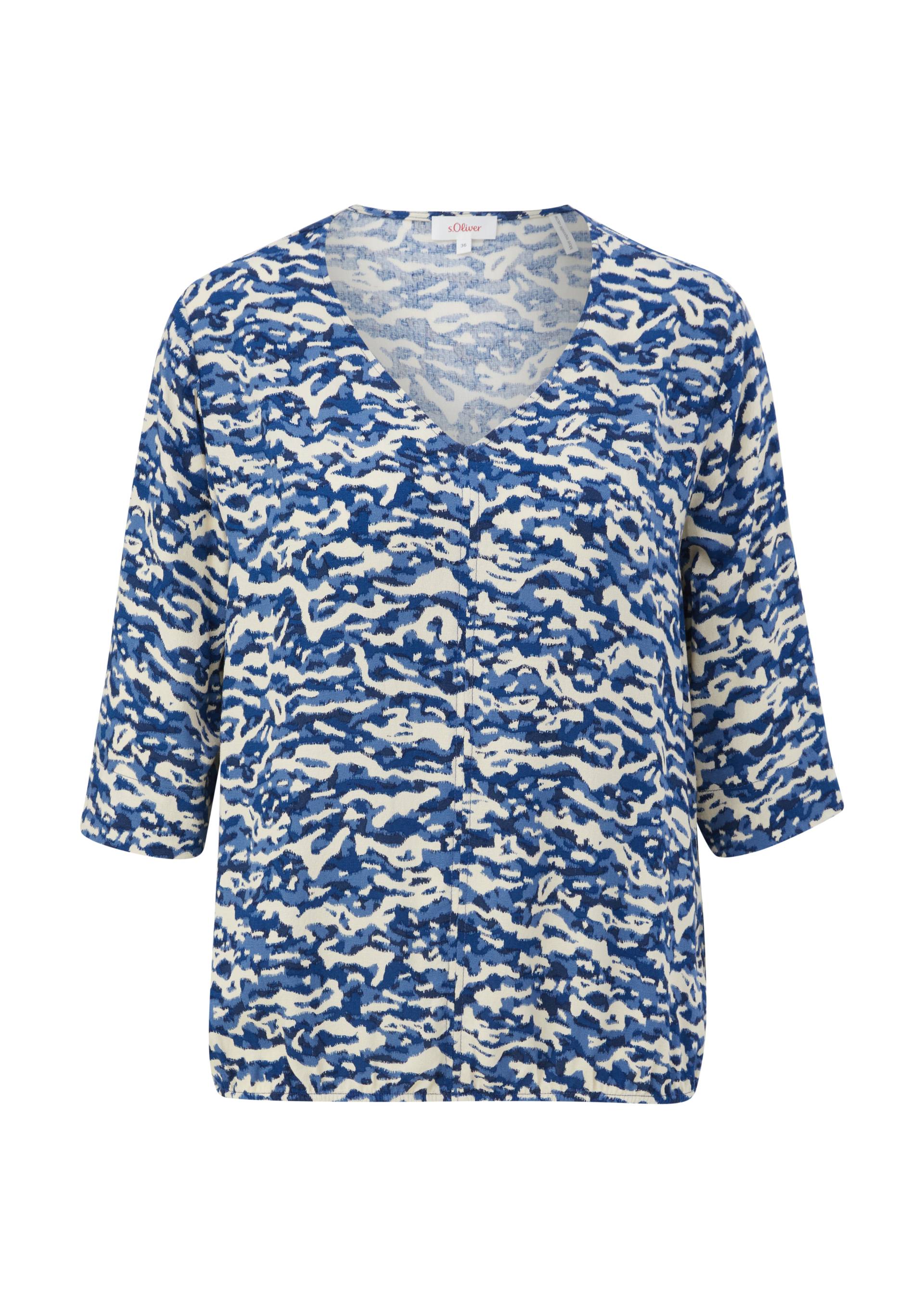 s.Oliver - Blusenshirt aus Viskose, Damen, blau von s.Oliver