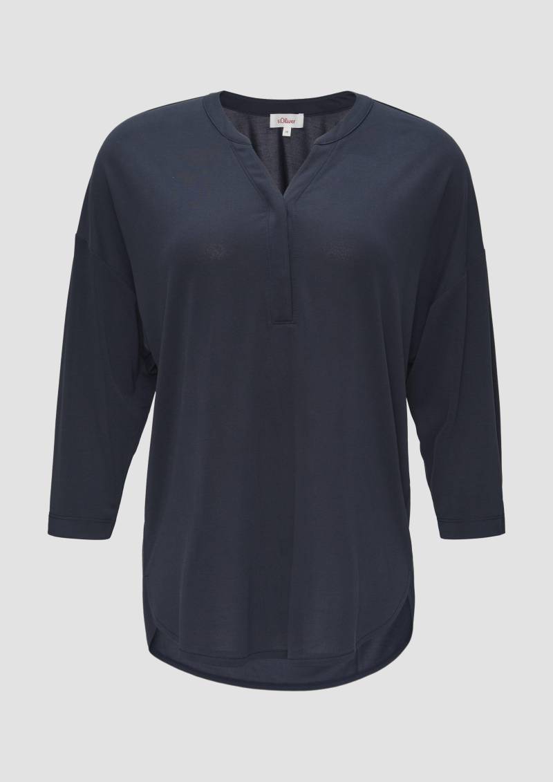 s.Oliver - Blusenshirt aus fließendem Modalmix, Damen, blau von s.Oliver