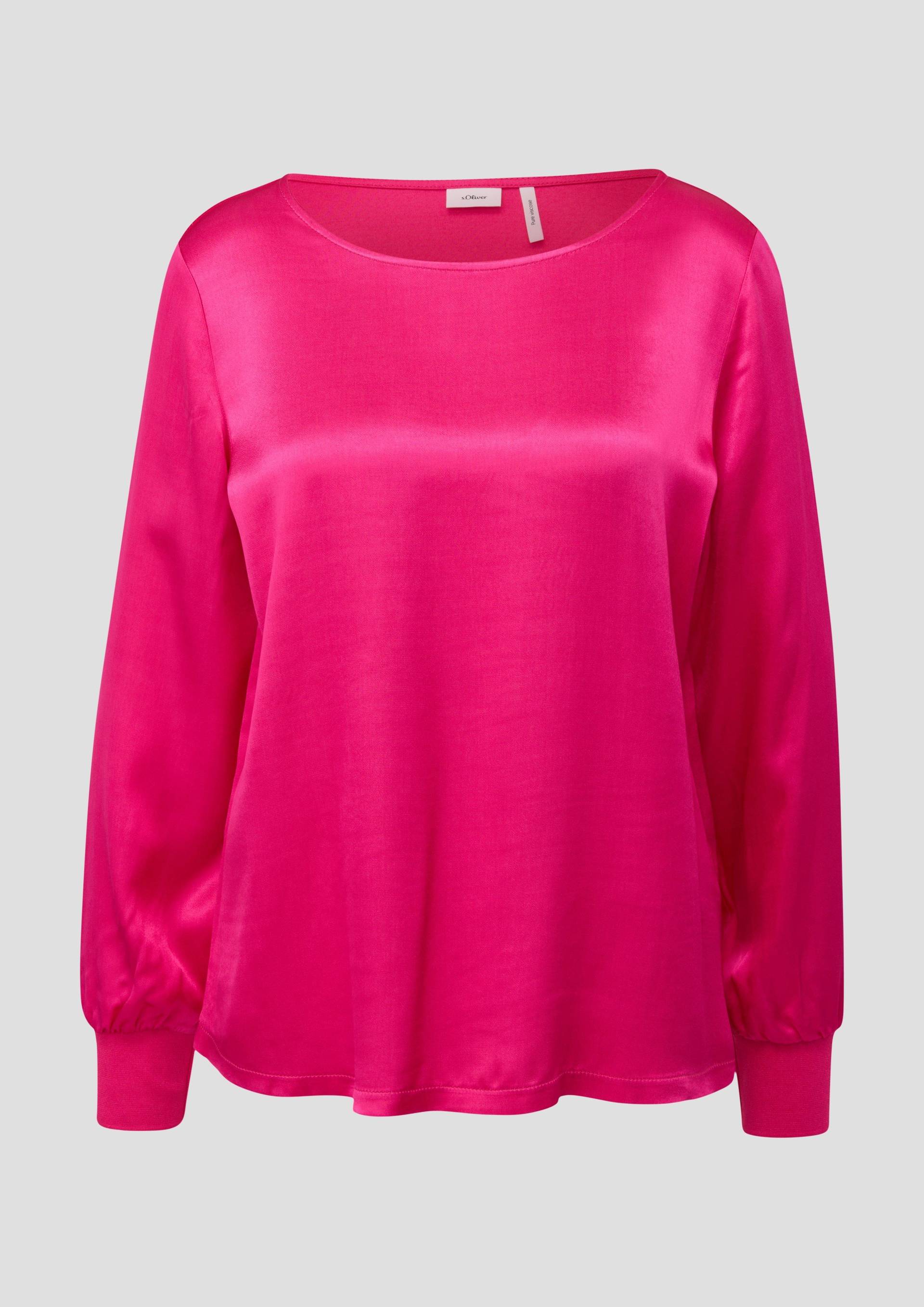 s.Oliver - Blusenshirt im Fabricmix, Damen, Rosa von s.Oliver