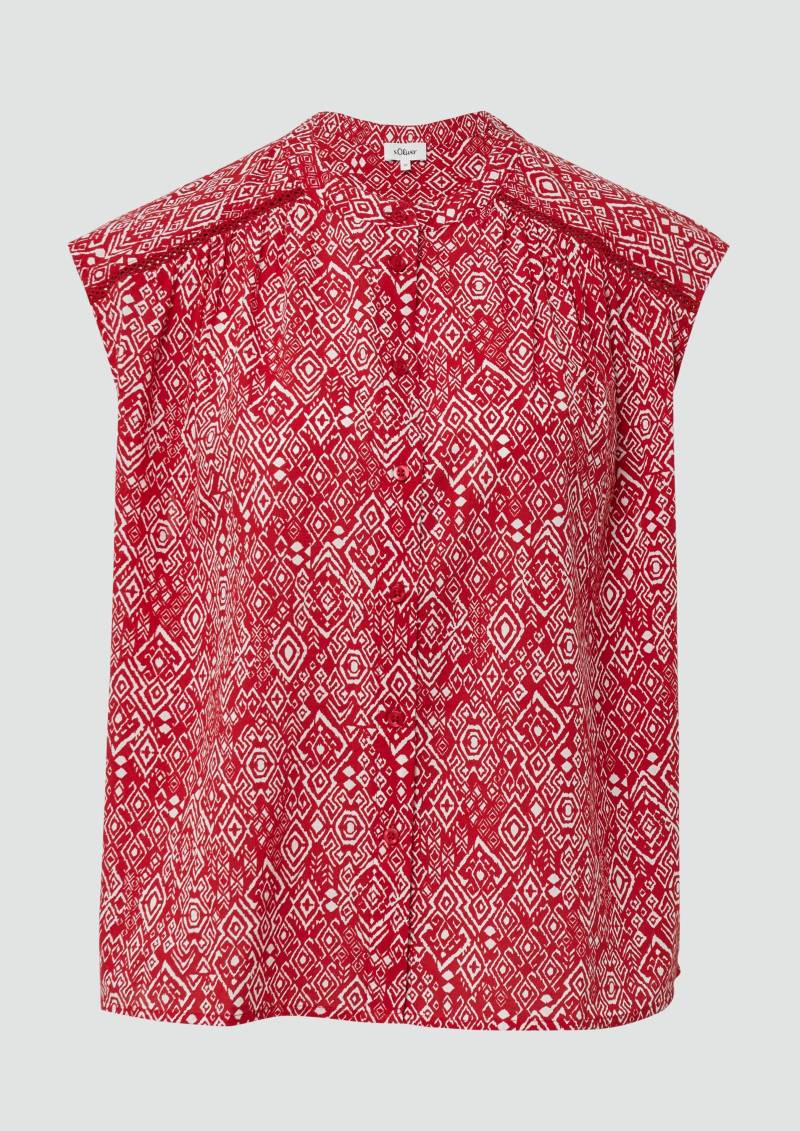 s.Oliver - Weites Blusentop mit Raffung und Spitzen-Detail, Damen, rot von s.Oliver