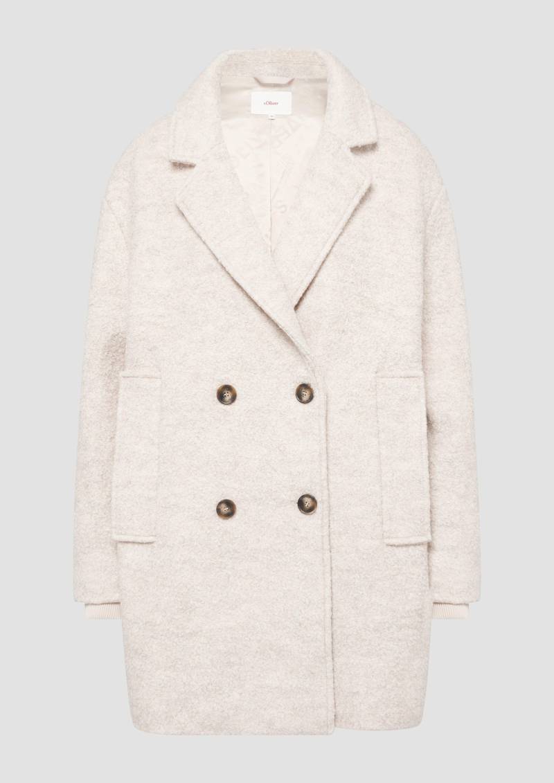 s.Oliver - Bouclé-Mantel im Relaxed Fit, Damen, Beige von s.Oliver