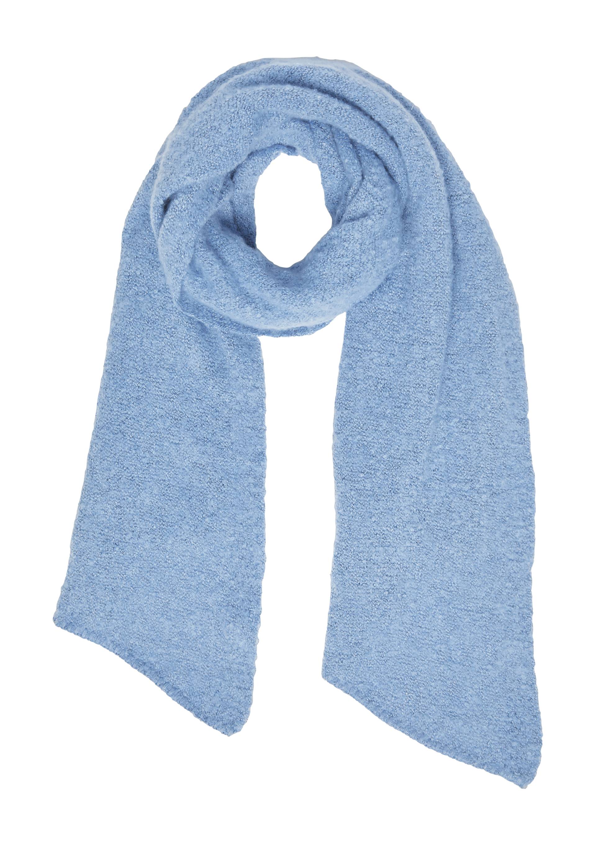 s.Oliver - Bouclé-Schal mit abgeschrägten Enden, Damen, blau von s.Oliver