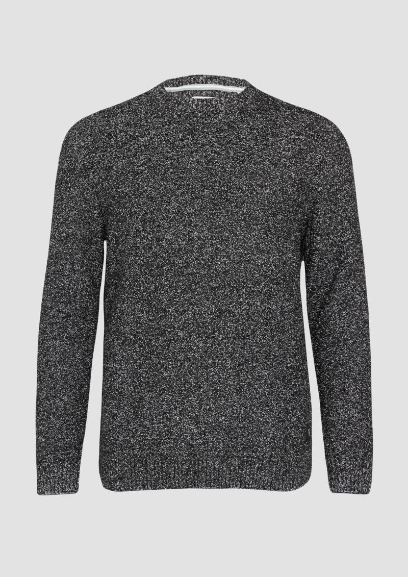s.Oliver - Grobstrickpullover in Melange-Optik, Herren, schwarz von s.Oliver