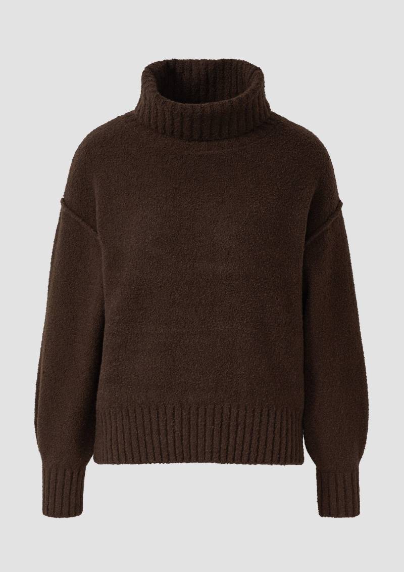 s.Oliver - Bouclé-Strickpullover mit Rollkragen, Damen, braun von s.Oliver