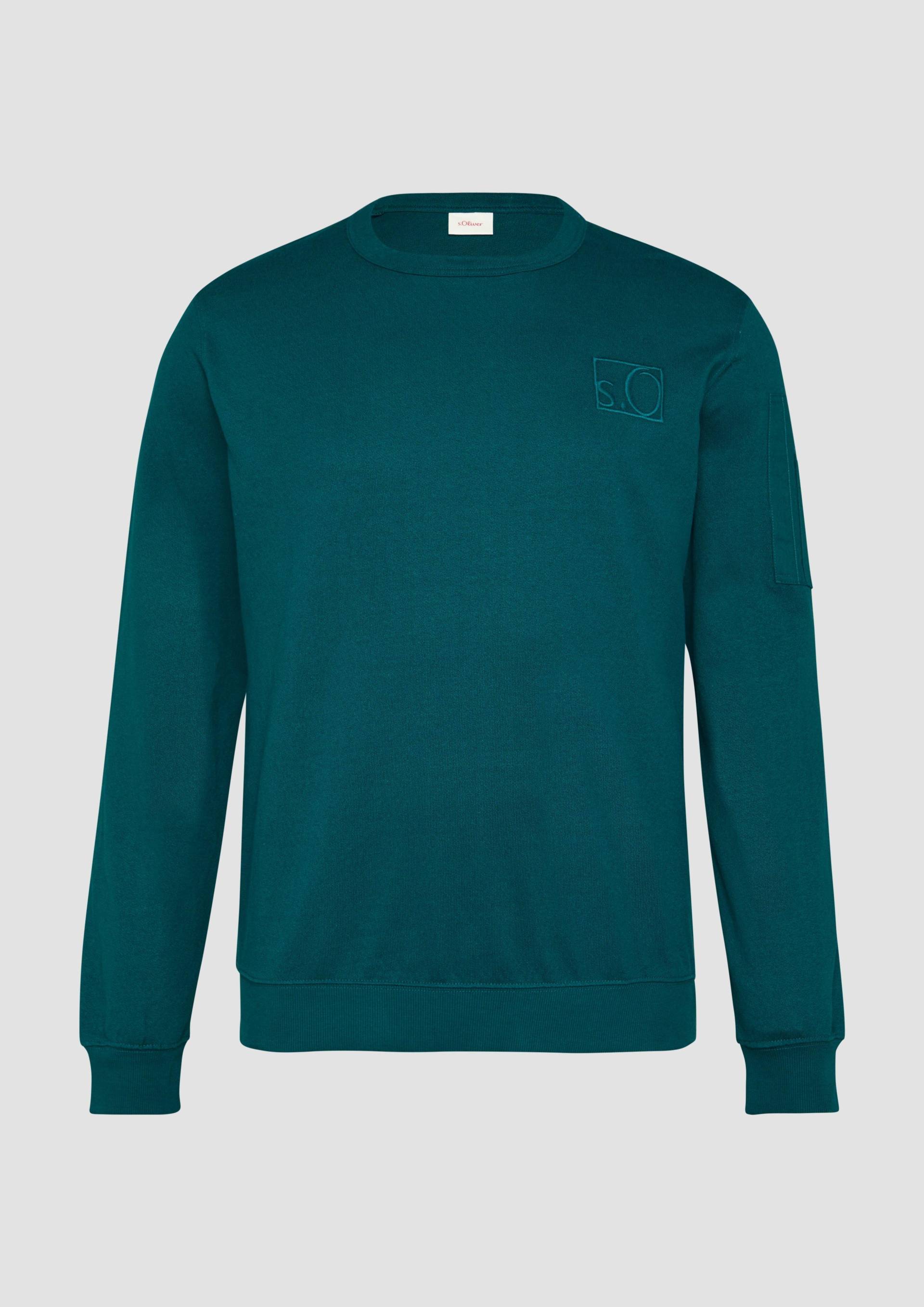 s.Oliver - Relaxed-Fit-Sweatshirt mit Ärmeltasche, Herren, Blau von s.Oliver
