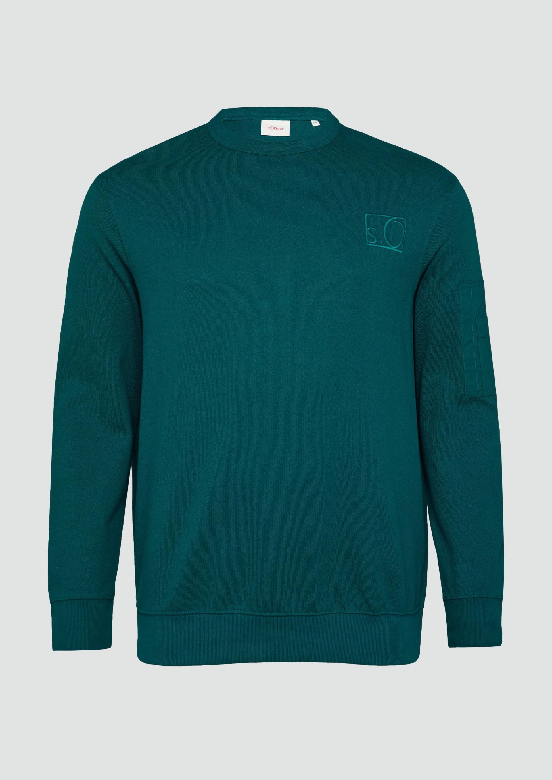 s.Oliver - Relaxed-Fit-Sweatshirt mit Ärmeltasche, Herren, Blau von s.Oliver