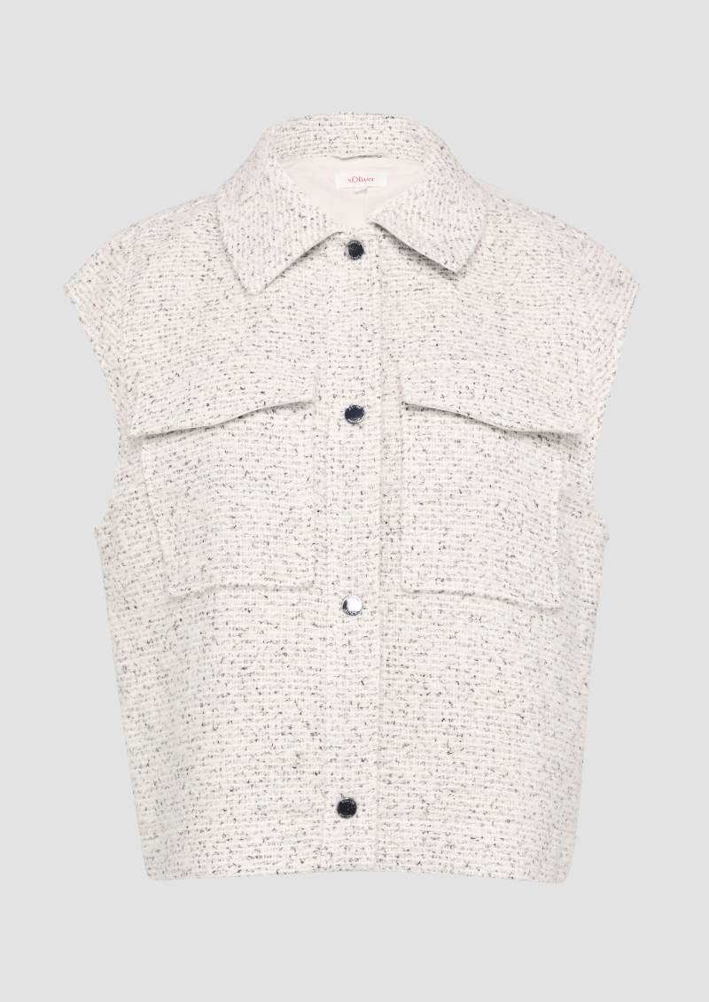 s.Oliver - Bouclé-Weste mit aufgesetzten Taschen, Damen, Beige von s.Oliver