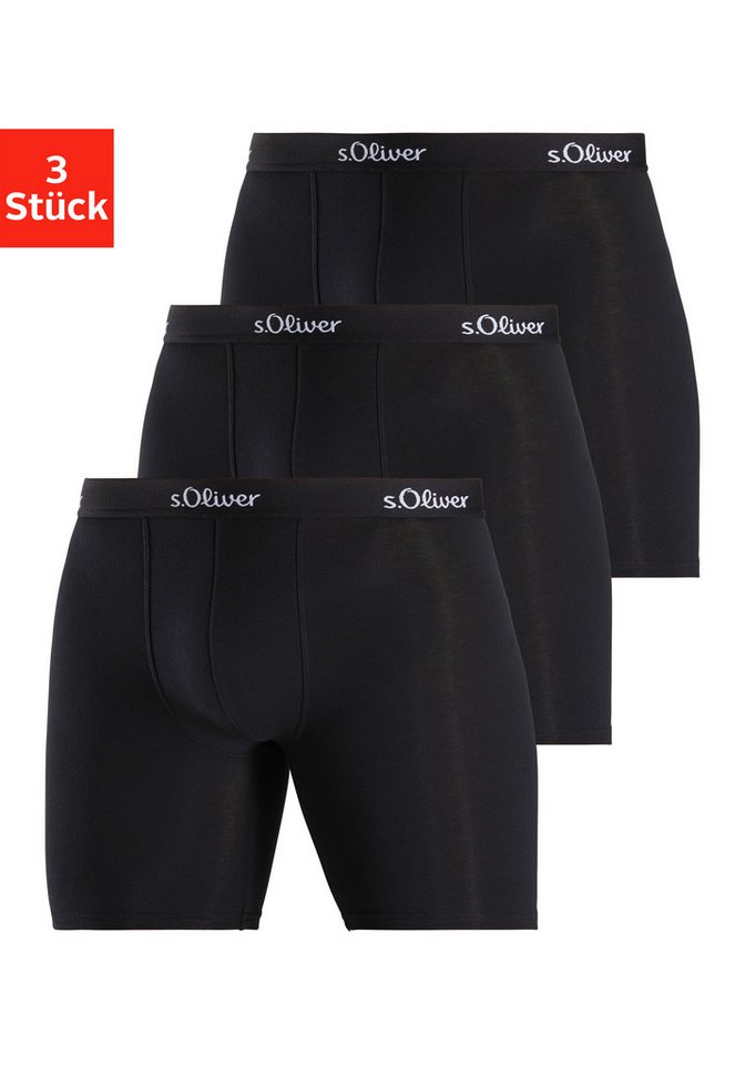 s.Oliver Langer Boxer Boxershorts für Herren (Packung, 3-St) mit längerem Bein von s.Oliver