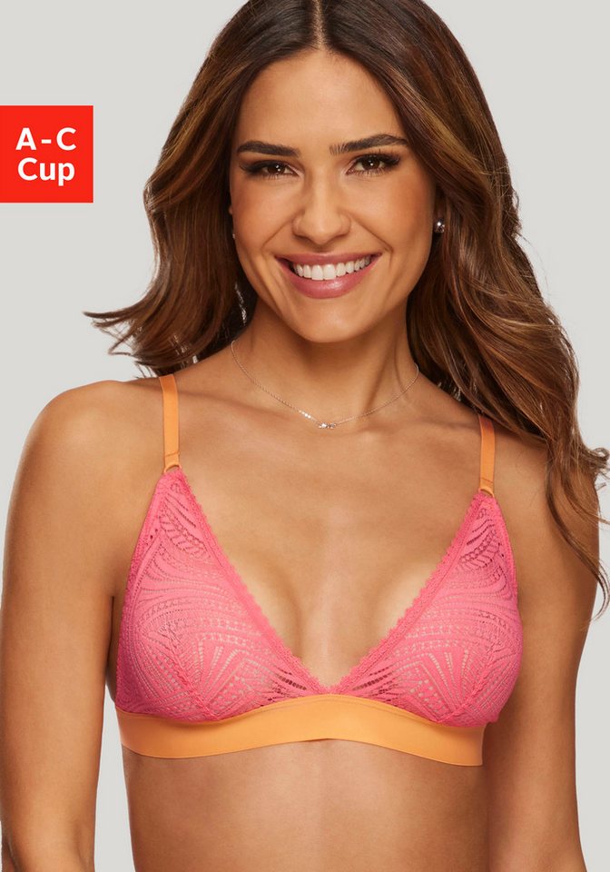 s.Oliver Bralette-BH Clemence ohne Bügel aus graphischer Spitze in transparenter Optik, Dessous von s.Oliver