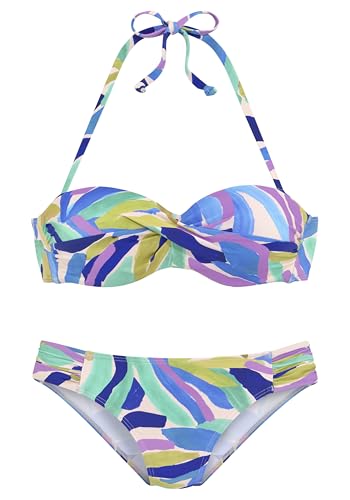 s.Oliver Bügel-Bandeau-Bikini-Set mit blau-grünem Muster von s.Oliver