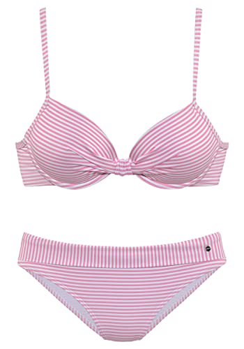 s.Oliver Damen Jap-309 Bikini-Set, Rosa-weiß Gestreift, 40 / C EU von s.Oliver