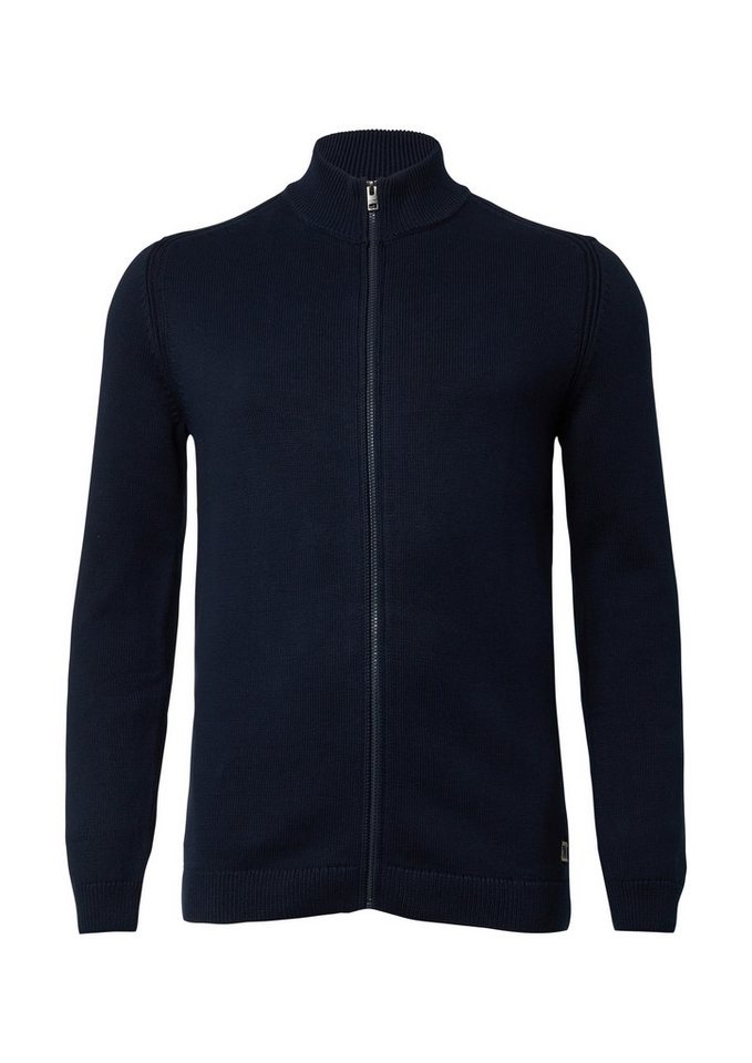 s.Oliver Cardigan Strickjacke Baumwoll-Strickjacke mit Stehkragen und Logo-Patch von s.Oliver