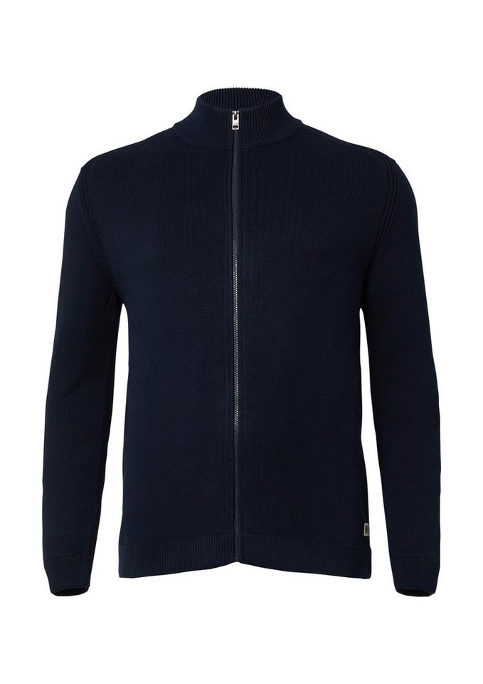 s.Oliver Cardigan Strickjacke Baumwoll-Strickjacke mit Stehkragen und Logo-Patch von s.Oliver