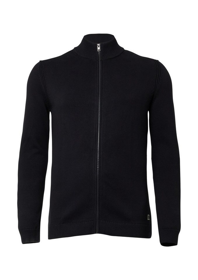 s.Oliver Cardigan Strickjacke Baumwoll-Strickjacke mit Stehkragen und Logo-Patch von s.Oliver