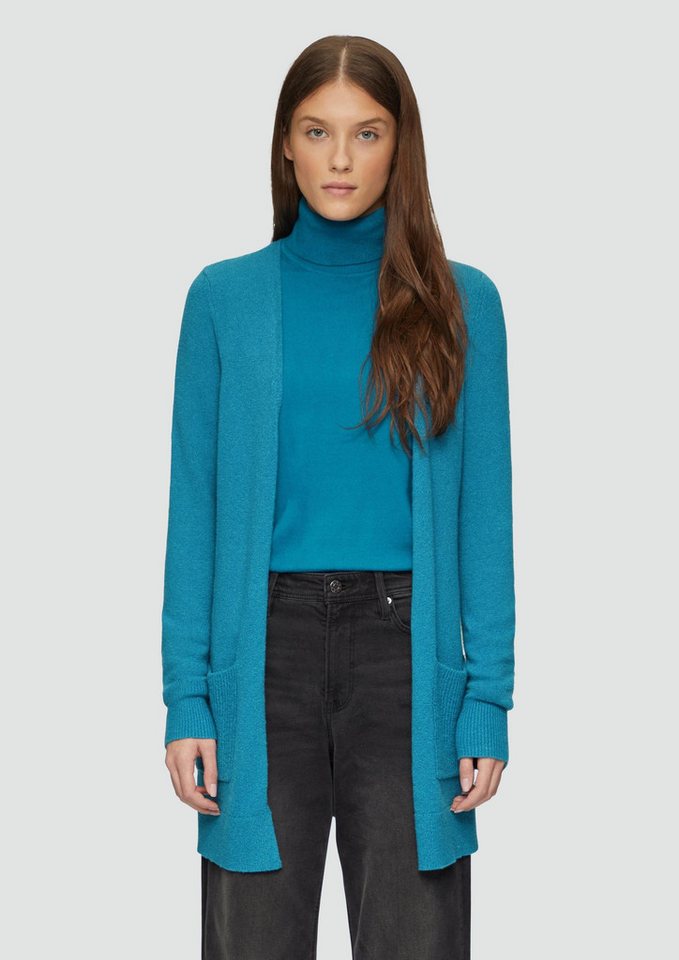 s.Oliver Cardigan Strickjacke Lange Strickjacke mit Rippbündchen von s.Oliver