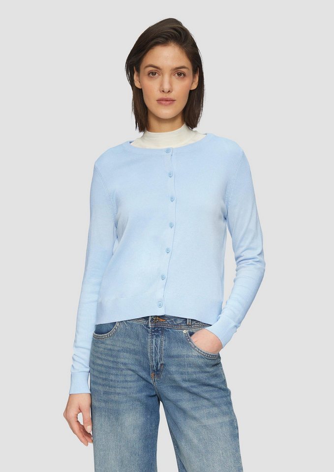 s.Oliver Cardigan Strickjacke Rundhals-Strickjacke mit Knopfleiste von s.Oliver