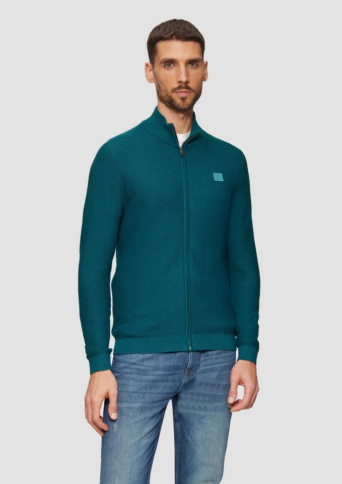 s.Oliver Cardigan Strickjacke Strukturierte Strickjacke mit Logo-Patch von s.Oliver