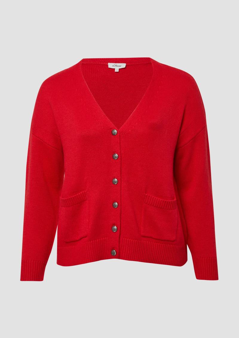 s.Oliver - Cardigan aus Wollmix mit Metall-Knöpfen, Damen, rot von s.Oliver