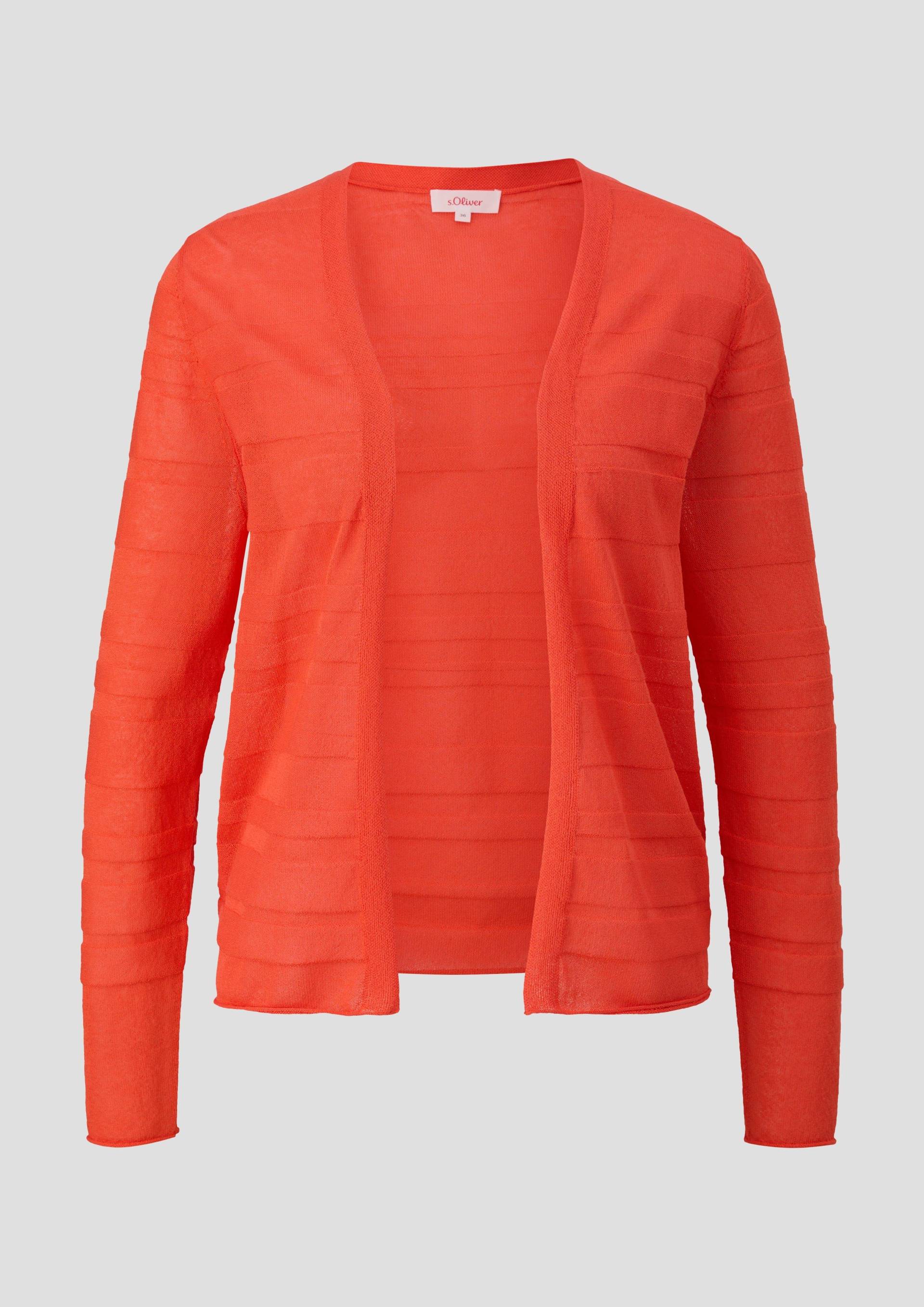 s.Oliver - Cardigan mit Musterstruktur, Damen, Orange von s.Oliver