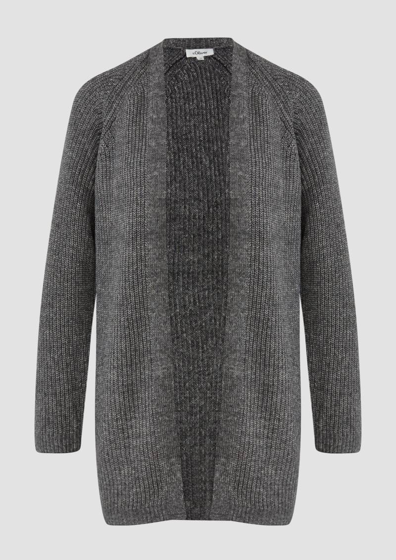 s.Oliver - Strukturierter Cardigan im Relaxed Fit, Damen, grau von s.Oliver
