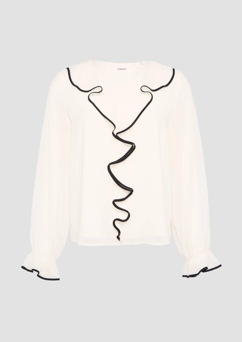 s.Oliver - Chiffon-Bluse mit Rüschen-Besatz, Damen, creme s.Oliver - Chiffon-Bluse mit Rüschen-Besatz, Damen, creme von s.Oliver