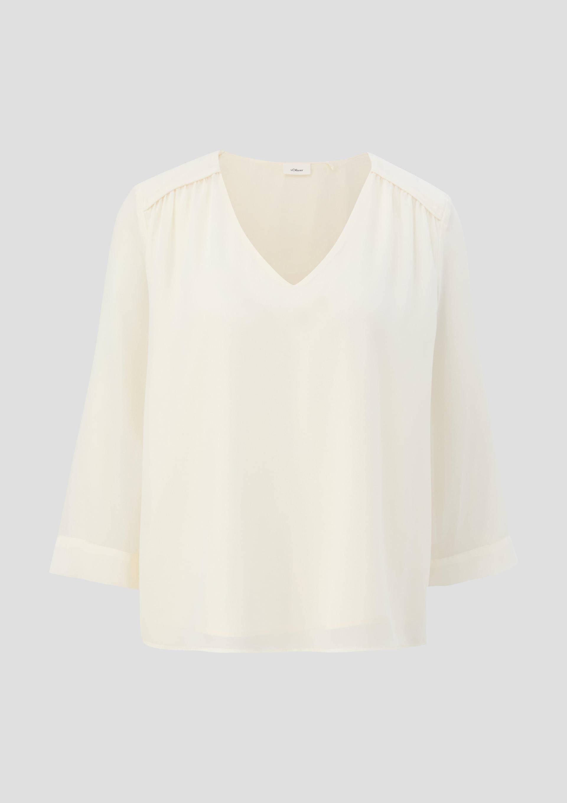 s.Oliver - Chiffonbluse mit Viskosefutter, Damen, creme von s.Oliver