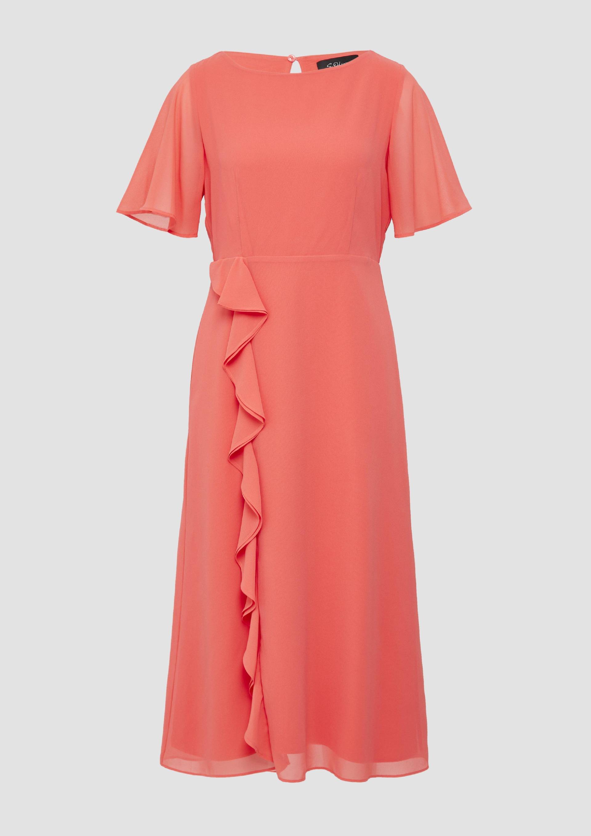 s.Oliver - Chiffonkleid mit Volants und U-Boot-Ausschnitt, Damen, Orange s.Oliver - Chiffonkleid mit Volants und U-Boot-Ausschnitt, Damen, Orange von s.Oliver