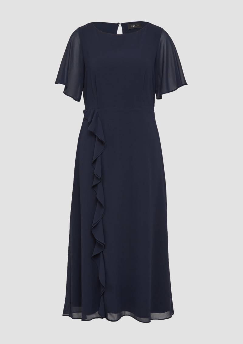 s.Oliver - Chiffonkleid mit Volants und U-Boot-Ausschnitt, Damen, blau s.Oliver - Chiffonkleid mit Volants und U-Boot-Ausschnitt, Damen, blau von s.Oliver