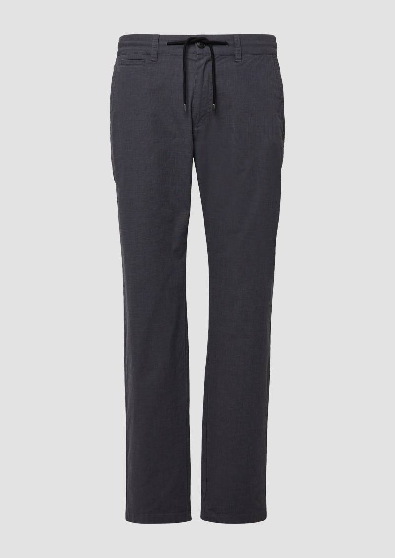 s.Oliver - Phoenix: Gemusterte Chino aus Baumwollstretch mit Elastikbund, Herren, schwarz von s.Oliver