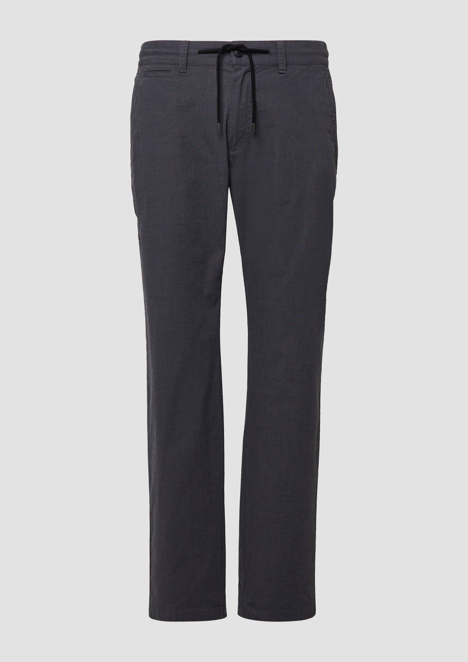 s.Oliver - Phoenix: Gemusterte Chino aus Baumwollstretch mit Elastikbund, Herren, schwarz von s.Oliver