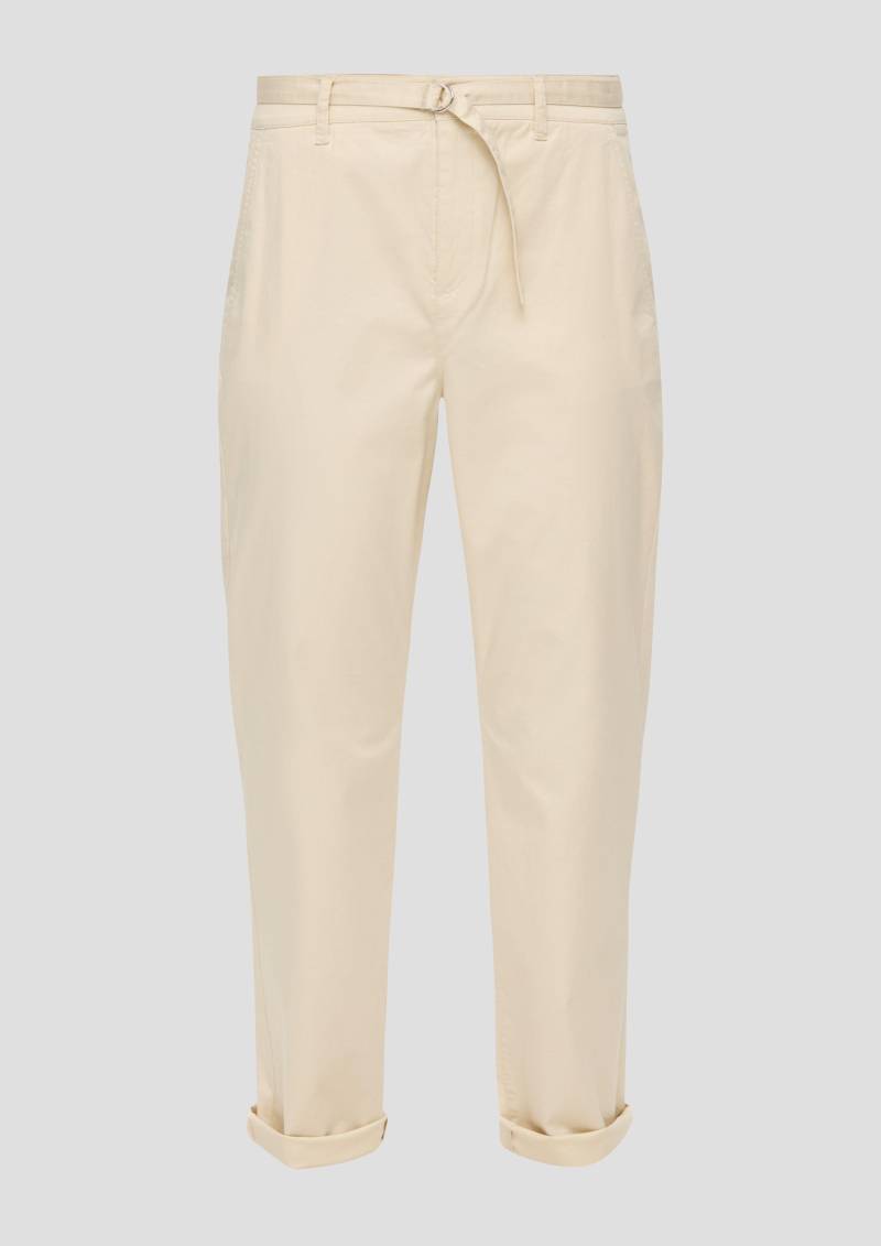 s.Oliver - Chino mit Gürtel aus Baumwollstretch, Damen, Beige von s.Oliver