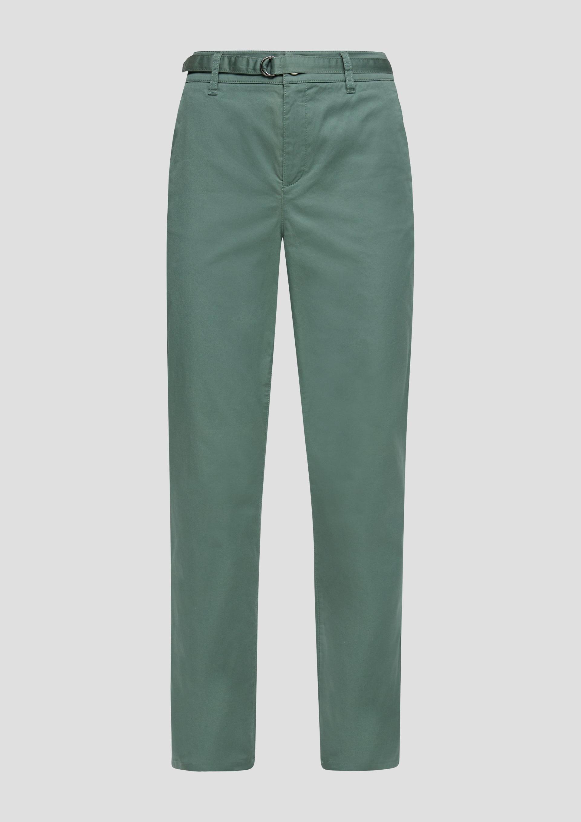 s.Oliver - Chino mit Gürtel aus Baumwollstretch, Damen, Blau von s.Oliver