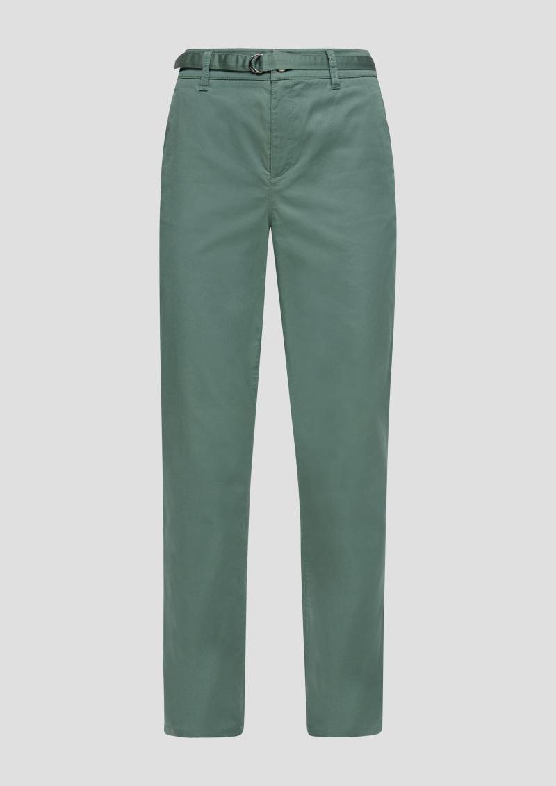 s.Oliver - Chino mit Gürtel aus Baumwollstretch, Damen, Blau von s.Oliver