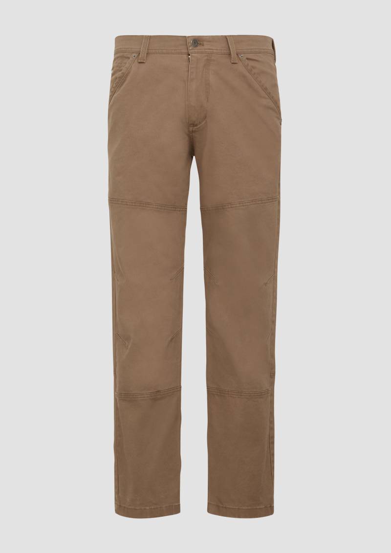 s.Oliver - Chinohose aus Canvas mit Naht-Details, Herren, braun von s.Oliver